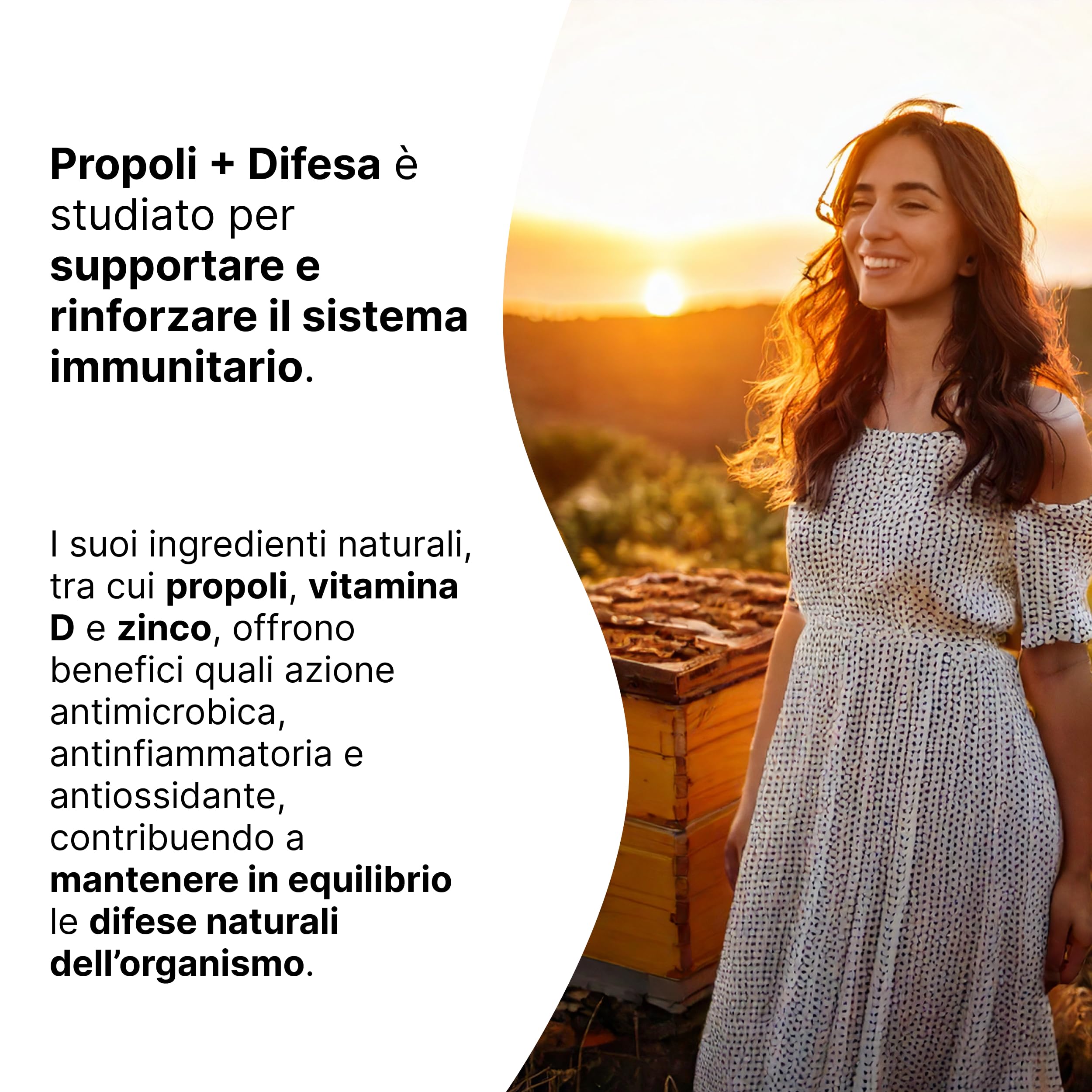 ALVEARIO Propoli + Vitamina D e Zinco | Rafforza Difese immunitarie 120 compresse adulti e bambini | Protegge dal Mal di Gola, Allevia la Stanchezza Fisica e Mentale