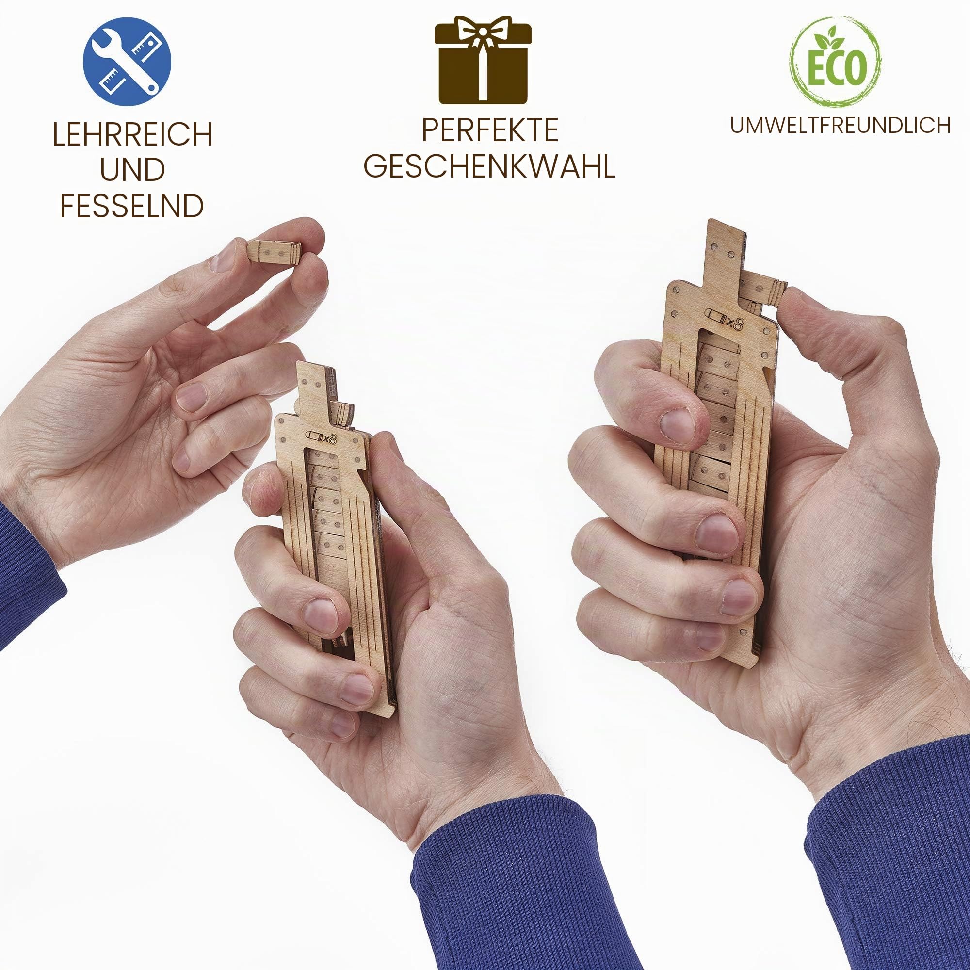 Wood Trick 3D Holzpuzzle für Erwachsene zum Bauen | [158 Teile] Mechanischer DIY Holzmodellbausatz für Erwachsene