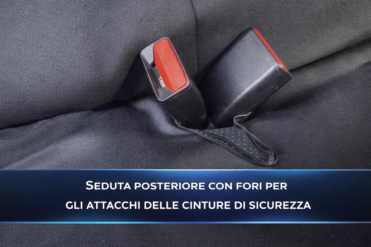 Susy Shop Coprisedili Compatibili Per Panda 2 e 3 Serie Con Logo Ricamato, Set Completo Fodere Auto Anteriori E Posteriori, Lavorazione MADE IN ITALY (NERO/GRIGIO SCURO, POSTERIORE 1/3)