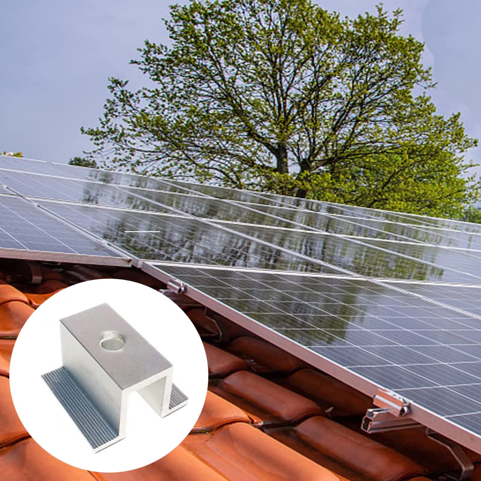 15 Stück Solarpanelen Mittelklemme PV für Modulhöhe, Aluminiumlegierung Mittelklemme, Aluminium Mittelklemme, Befestigung Solarmodul Für Solarpanel, für Sonnenkollektoren