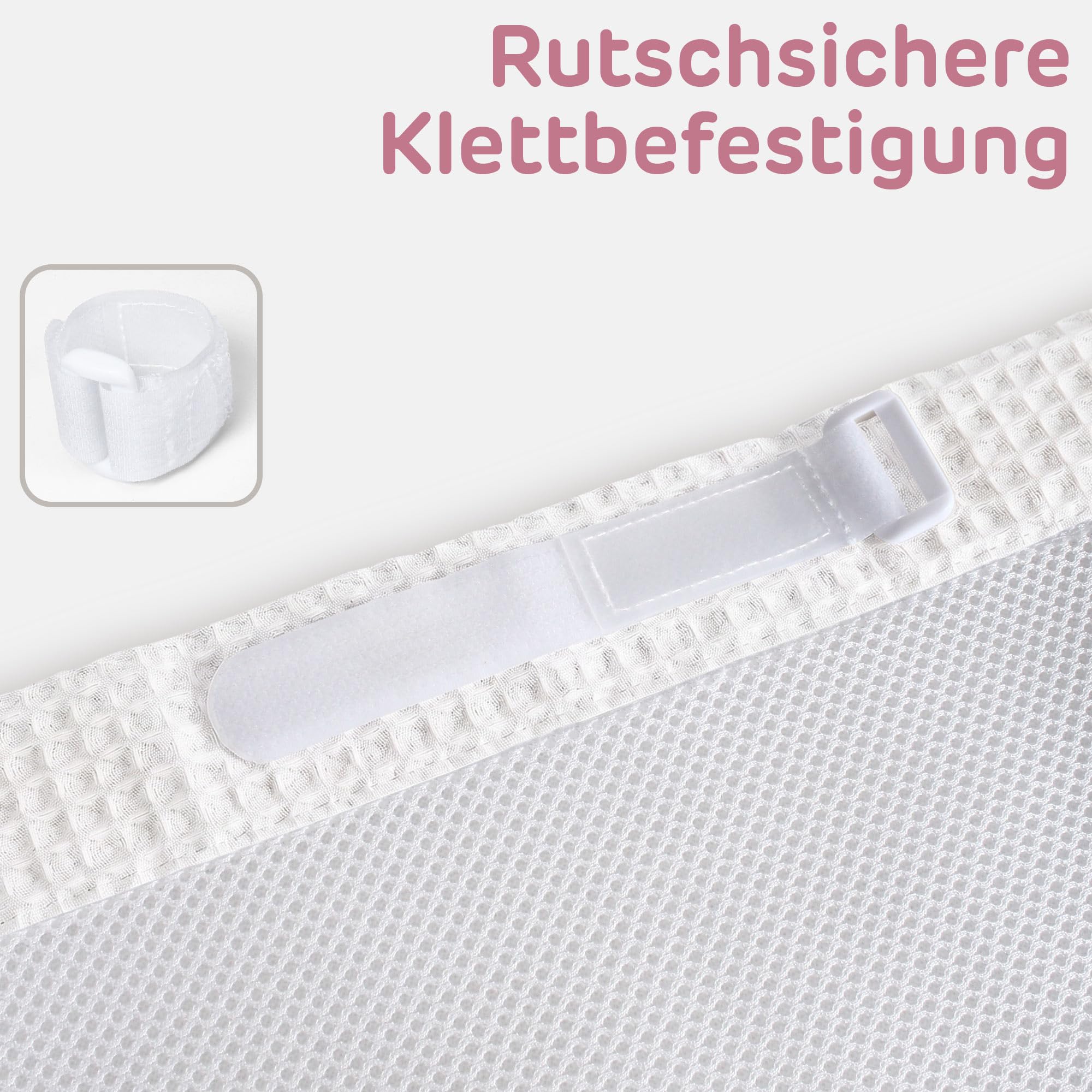 babybay Paracolpi 3D in rete piqué a nido d'ape, adatto per modello Boxspring XXL, bianco