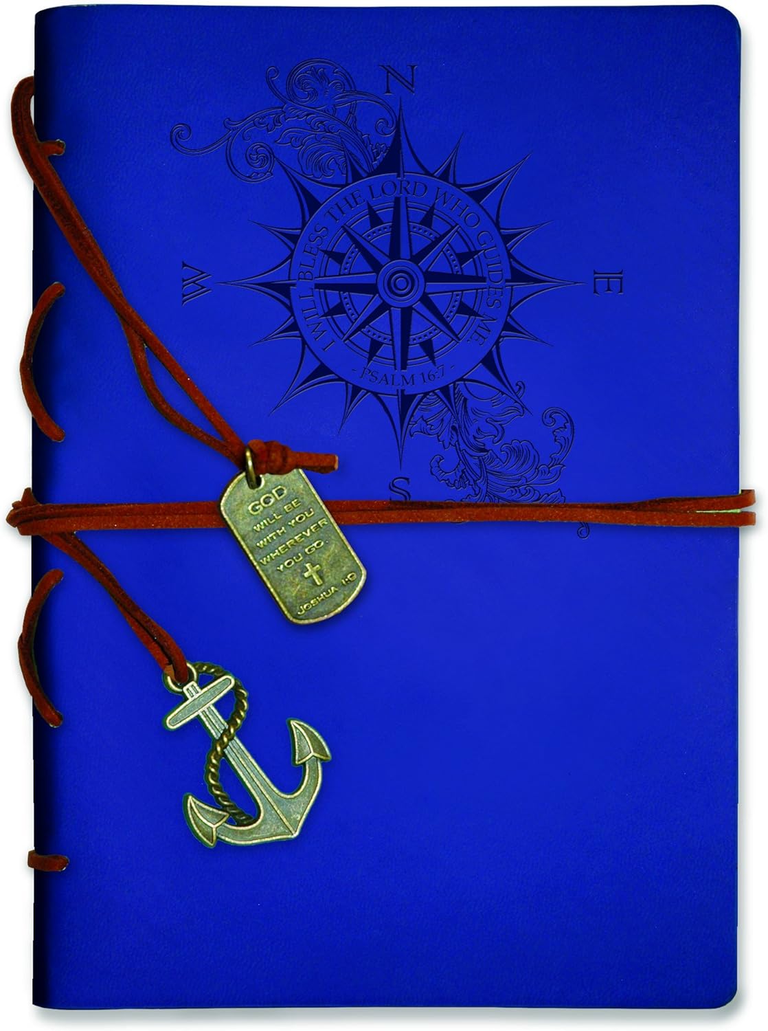 Divinity Boutique Journal-Leather Wrapped-Royal Blue Compass