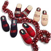 Vista 3 de Dearfoams Pantuflas divertidas y feas de Navidad para hombre