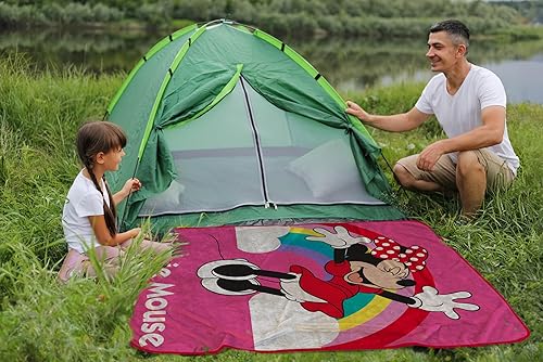 Miniatura 5 de Manta de viaje de felpa de Minnie Mouse de Disney, mide 40 x 50 pulgadas, accesorios de viaje de arcoíris súper suave y acogedor