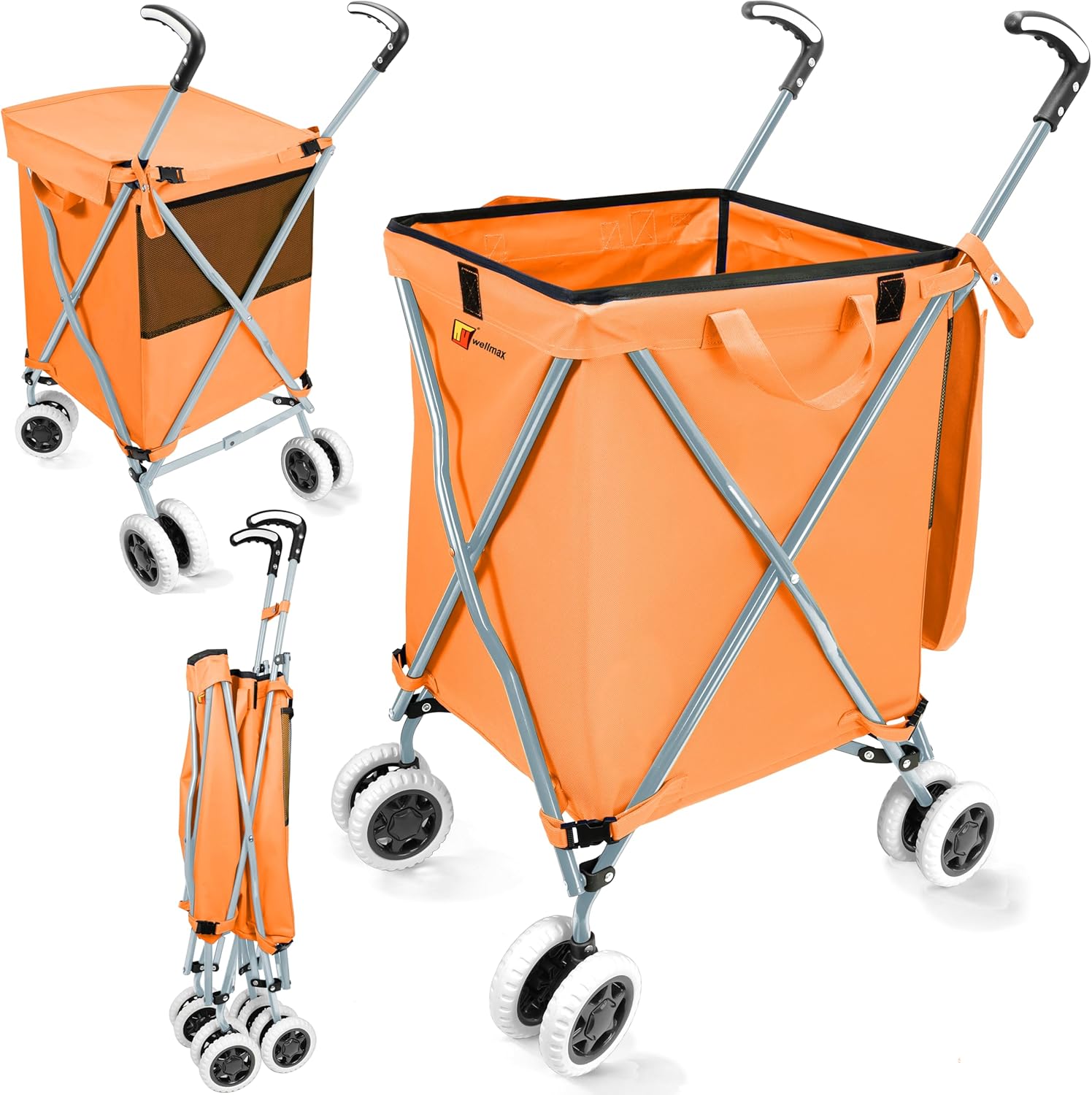 Wellmax WM99100 Series Folding Shopping Cart with Wheels