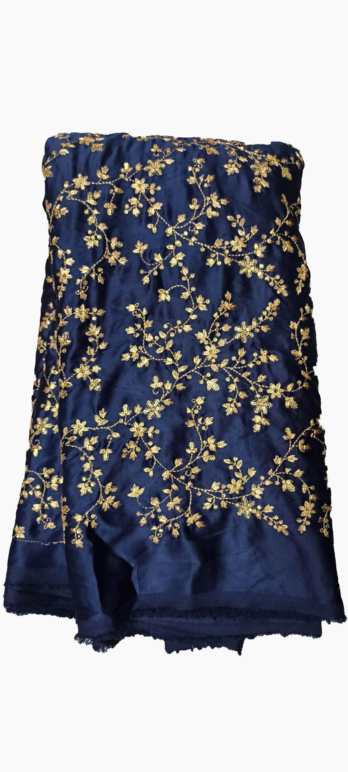 Malai silk heavy thread embroidery work multipurpose fabric for Saree blouse, gowns-image-11