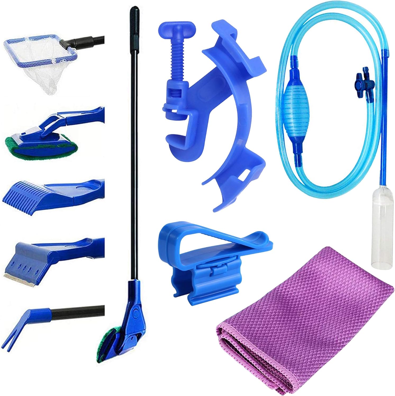 Cayway 5 Pack Aquarium Fish Tank Clean Tools Algae Scrapers Set Aquarium Gravel