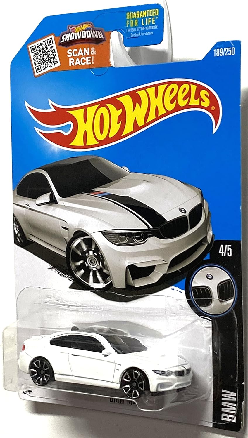 Hot Wheels - 2016 BMW 4/5 - BMW M4 189/250 (White) on Scan and Race Card