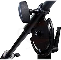 Vista 6 de GRIFFIN Soporte de micrófono con ruedas de 11 pies de alto (edición extendida Xheight) con brazo telescópico y base de trípode, soporte con ruedas