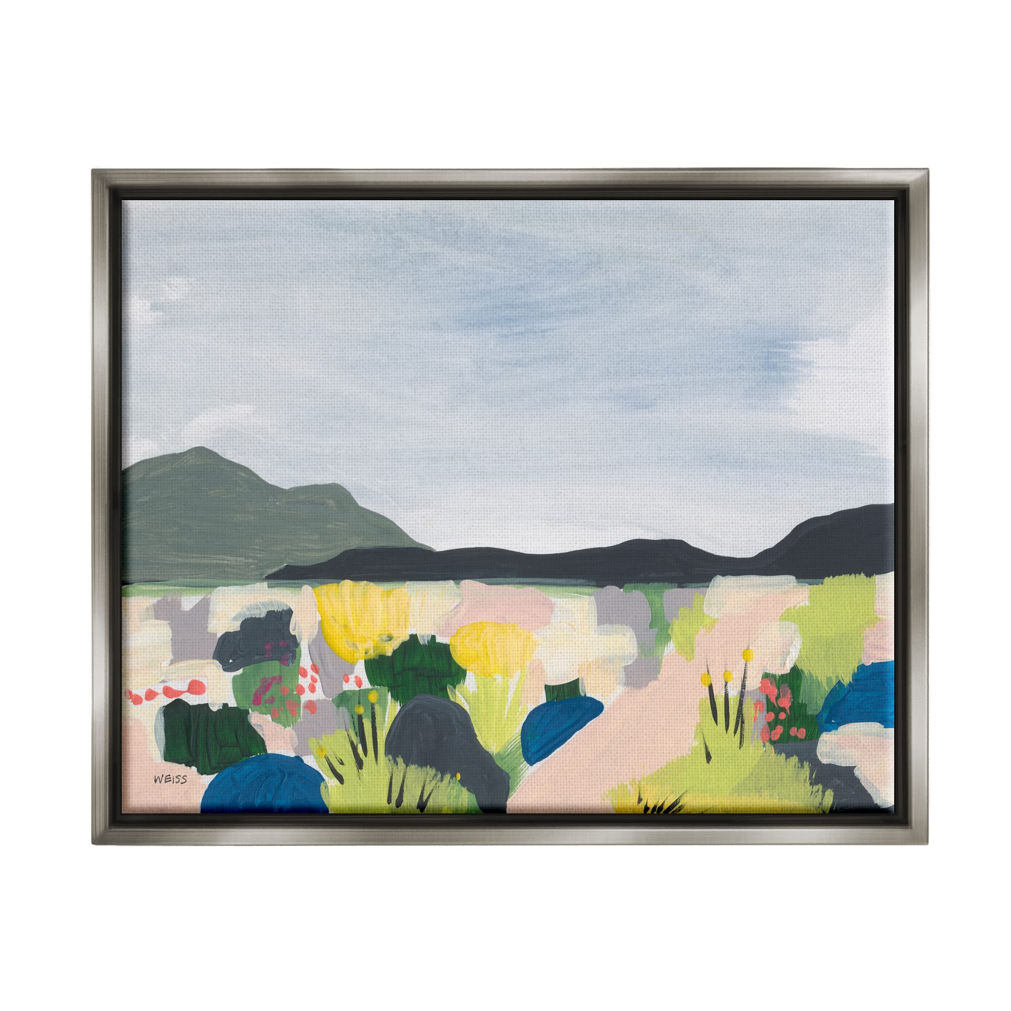 Stupell Industries Wildflower Meadow Scenery Painting Floating Framed Wall Art, Design by Jan Weiss