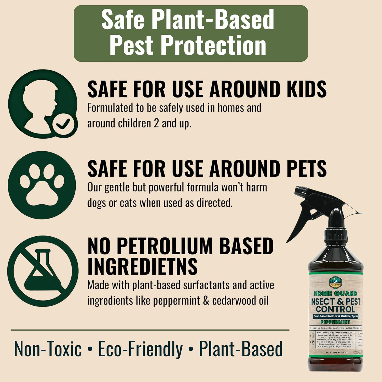 Peppermint Pest Control Spray Bundle – Natural Rodent & Insect Repellent – Indoor Outdoor Use – Safe Around Kids & Pets – Strong Scent Barrier – 2 Pack (2 x 16oz)