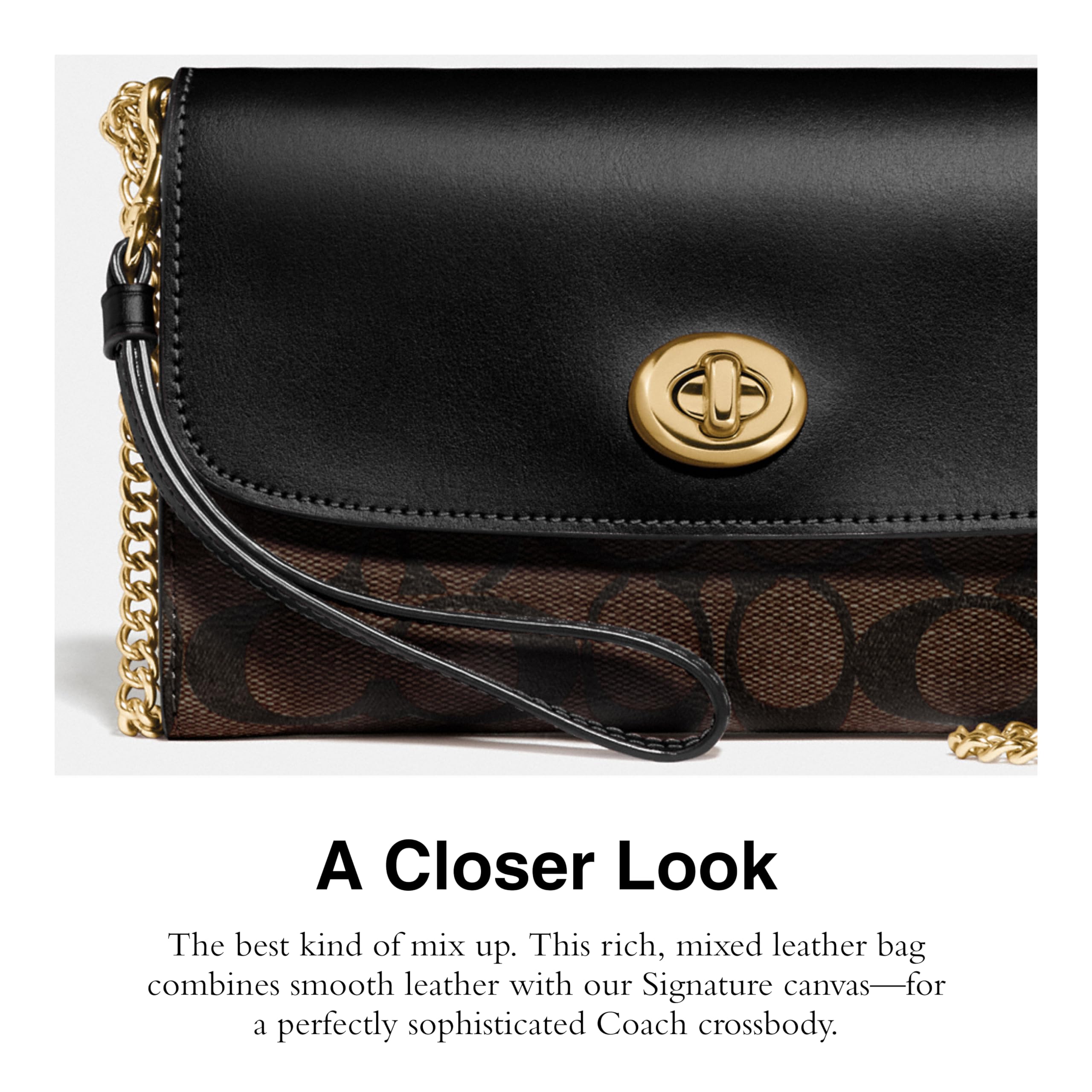 Coach Women's Signature Chain Crossbody Bag: Brown, Black One Size