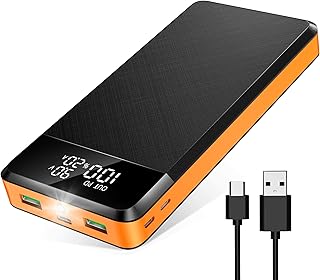 Power Bank, 30000mAh Portable Charger with PD 25W, QC 3.0 Fast Power Bank Fast Charging with 3 Input/Output, Flashlight, Digital Display, Compatible with iPhone, Samsung, Huawei