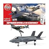Model Airplane Kit Gift Set - A50190 Supermarine Spitfire & F-35B Lightning II 'Then and Now', Plastic Plane Model Kits for Adults & Kids 14+, Skill Level 1, 1:72 Scale WW2 Aircraft Models