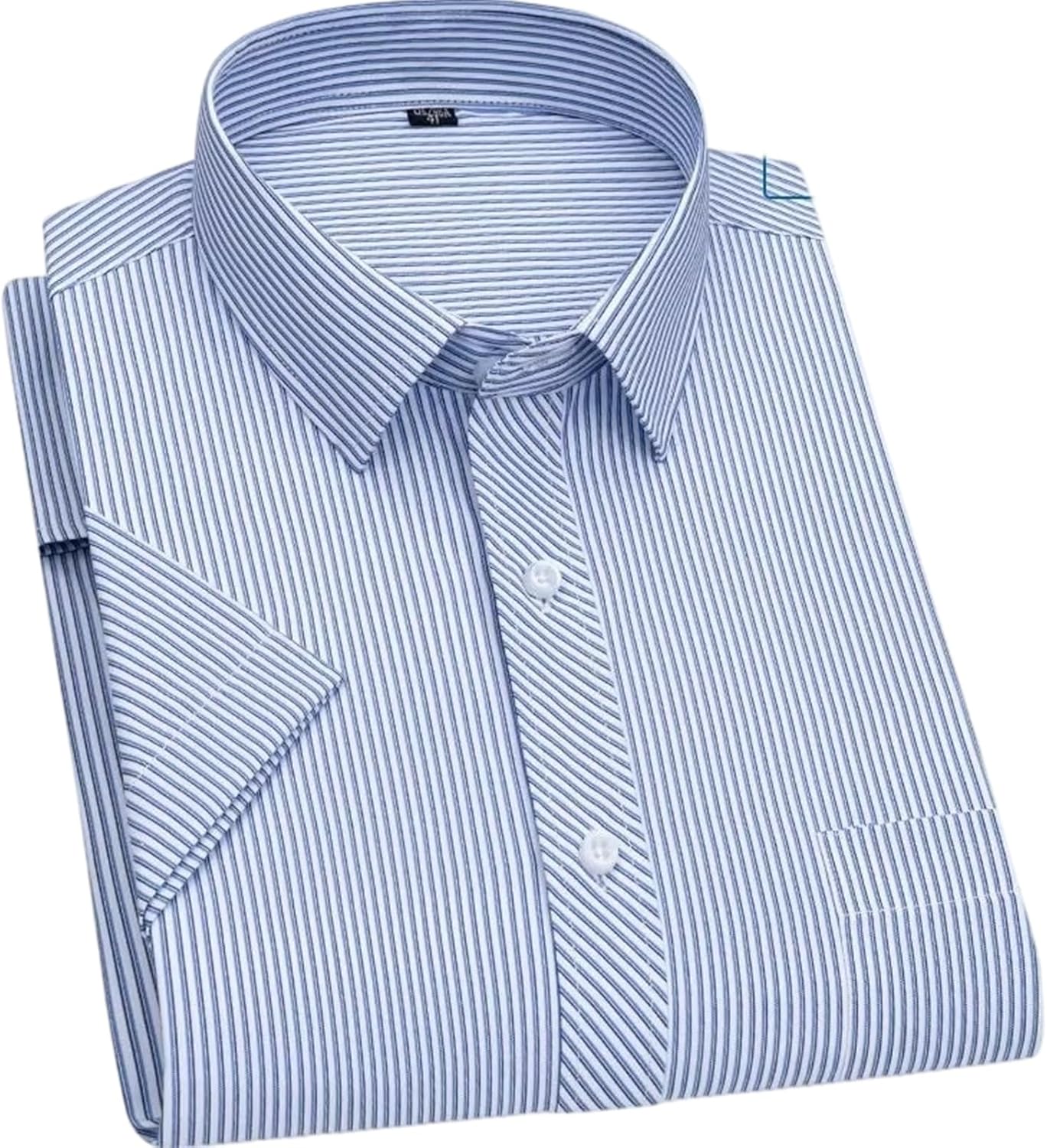 Men's Summer Striped Short-Sleeved Shirt Business Casual Formal Comfortable