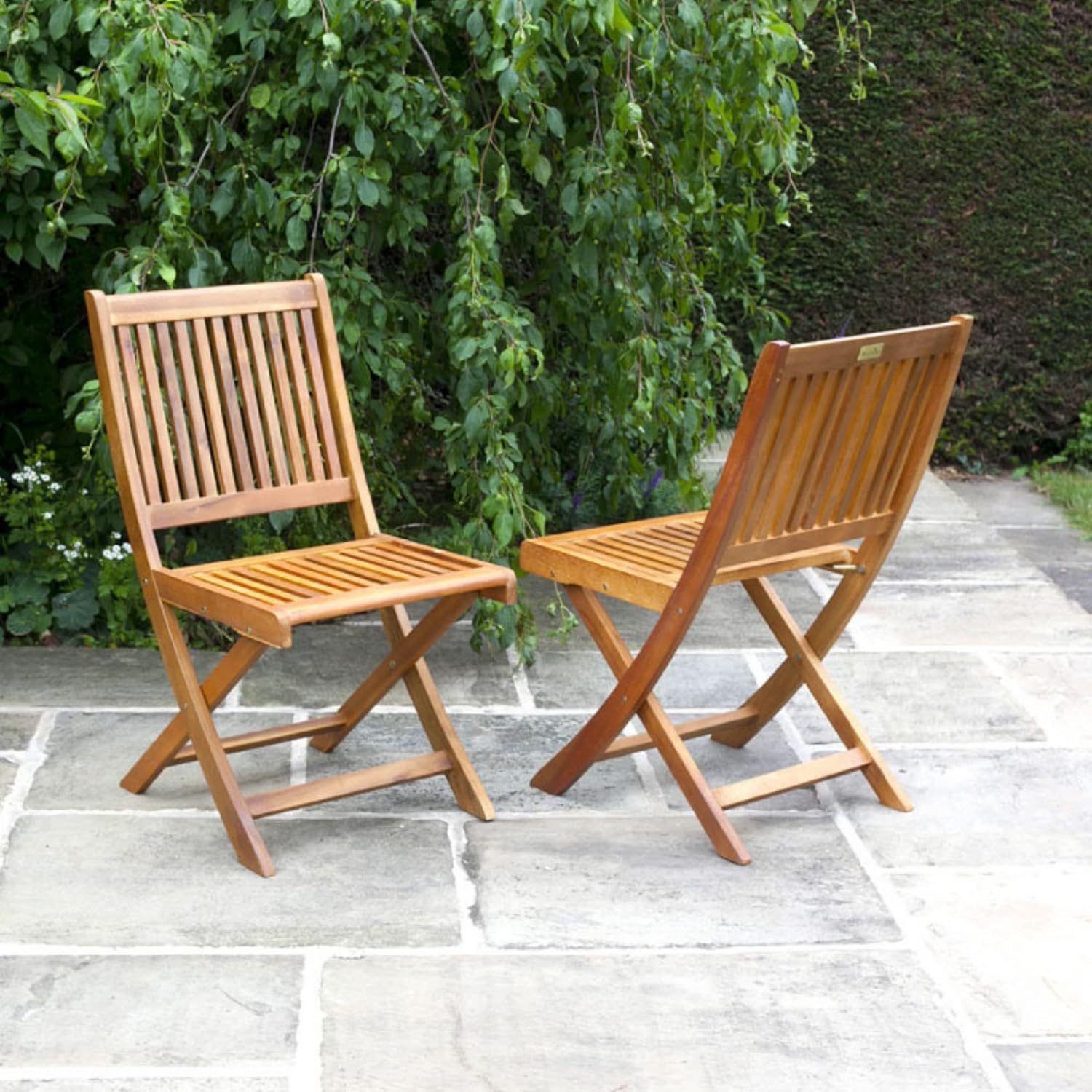 BillyOh Set of 2 Folding Chair Wooden Garden Furniture Outdoor Dining