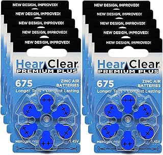 Size 675 PR44 1.45V Hearing Aid Batteries Blue Tab (60 Batteries)