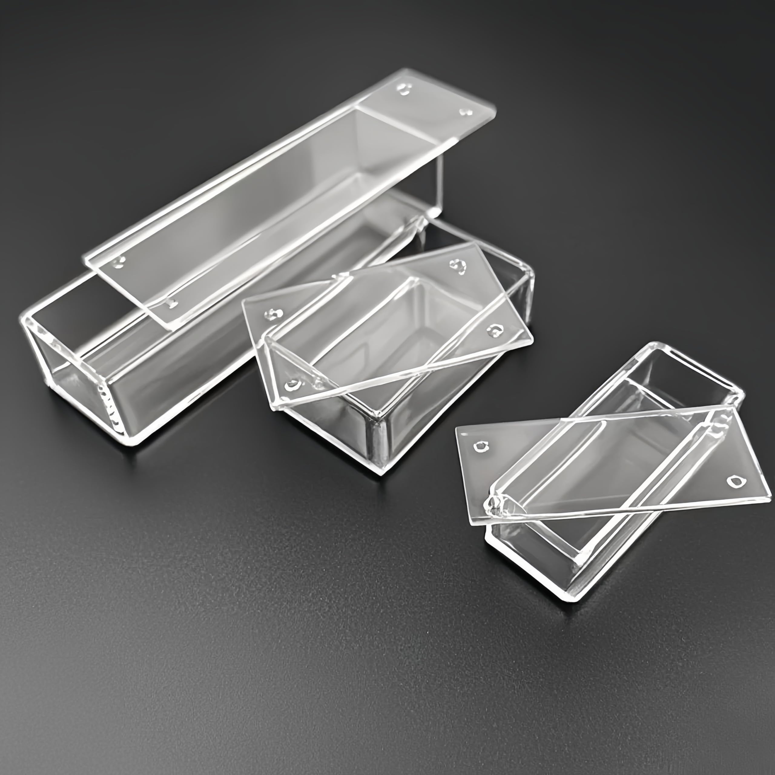 Hochtemperaturbeständiges Quarzglas-Reaktionsgefäß mit Deckel – quadratischer Tiegel for den Laborgebrauch(50mmx50mmx100mm)
