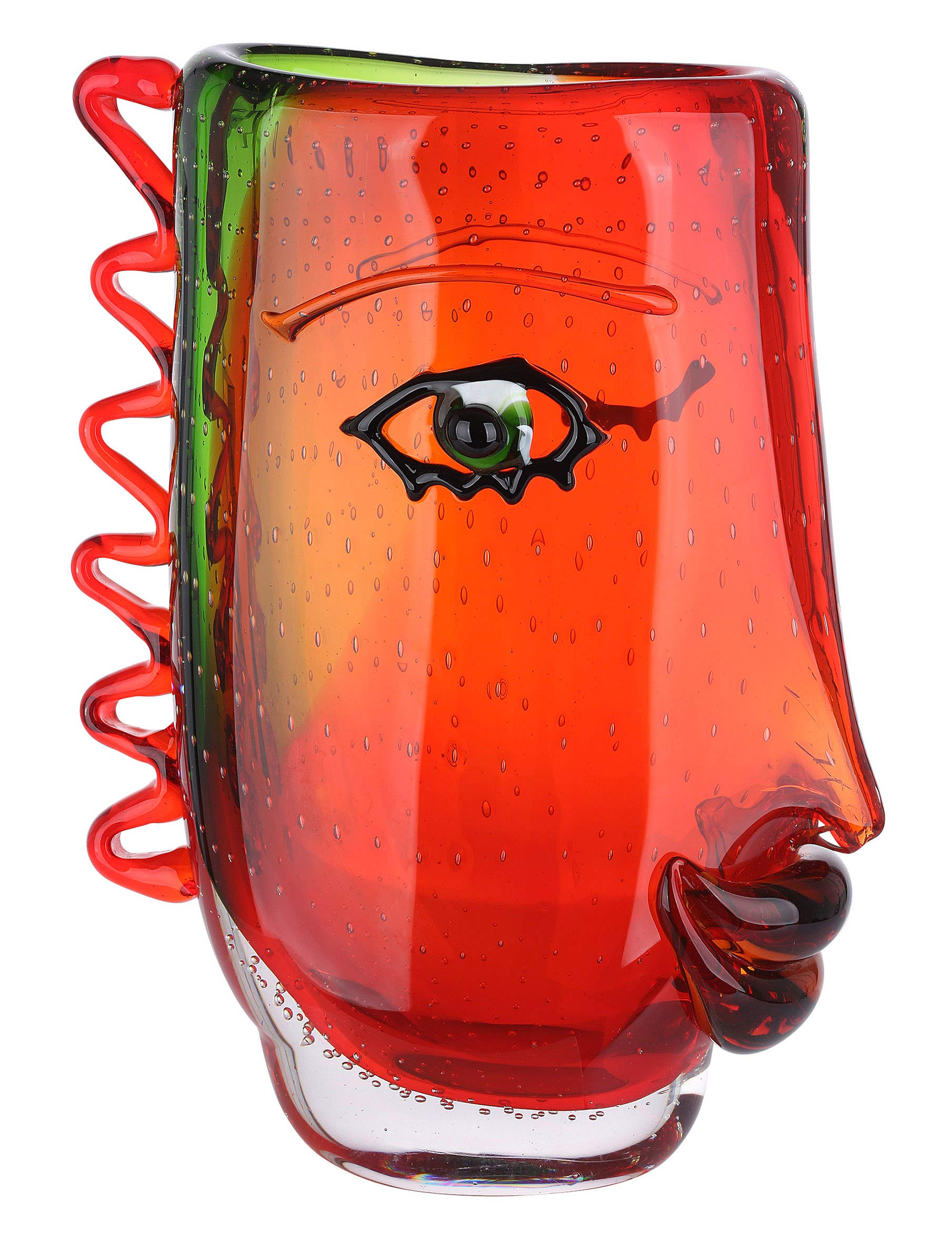 GILDE GLAS art Vase Design - Decorative Object - Unique Handmade Glass Height 31 cm
