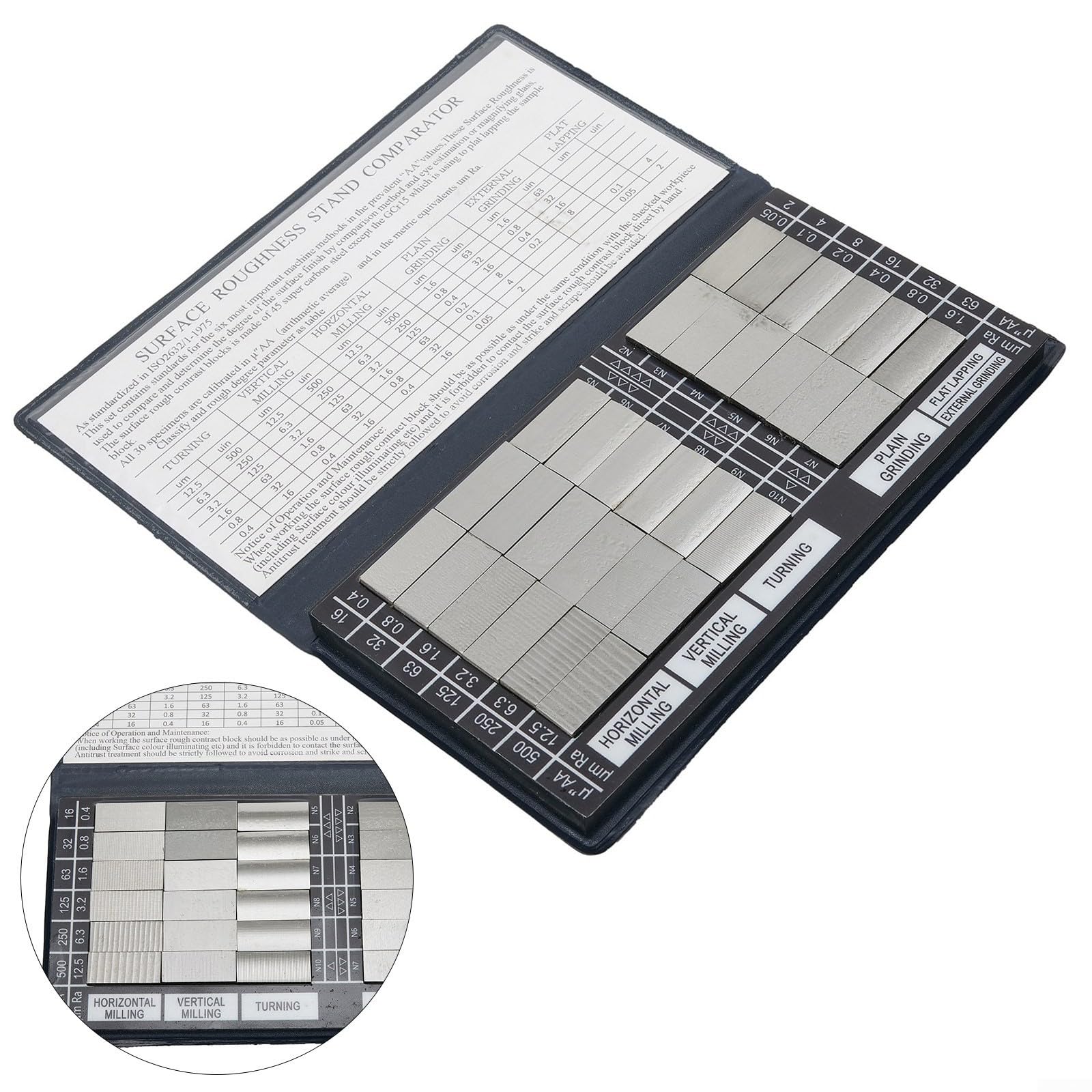 Tasca per finitura superficiale Gauge Set Ra0.05-12.5mm Tasca portatile