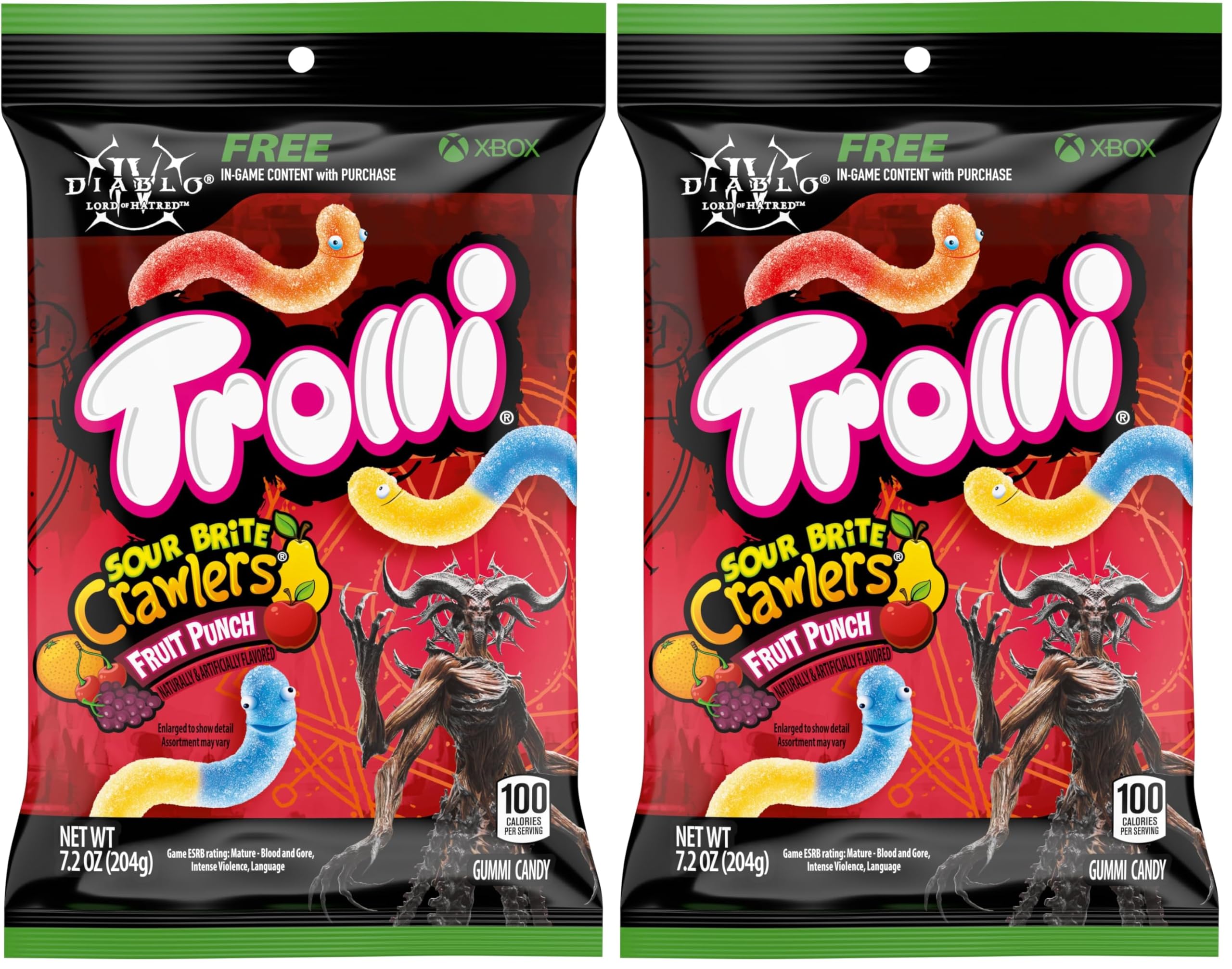 Trolli Fruit Punch / 7.2 Ounce (Pack of 2) / Assorted Gummy Candy