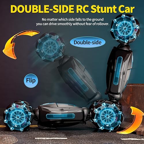 Miniatura 2 de Auto de control remoto 4WD para niños, autos RC de deriva con detección de gestos de 2.4 GHz, auto de acrobacias a control remoto todoterreno de 360