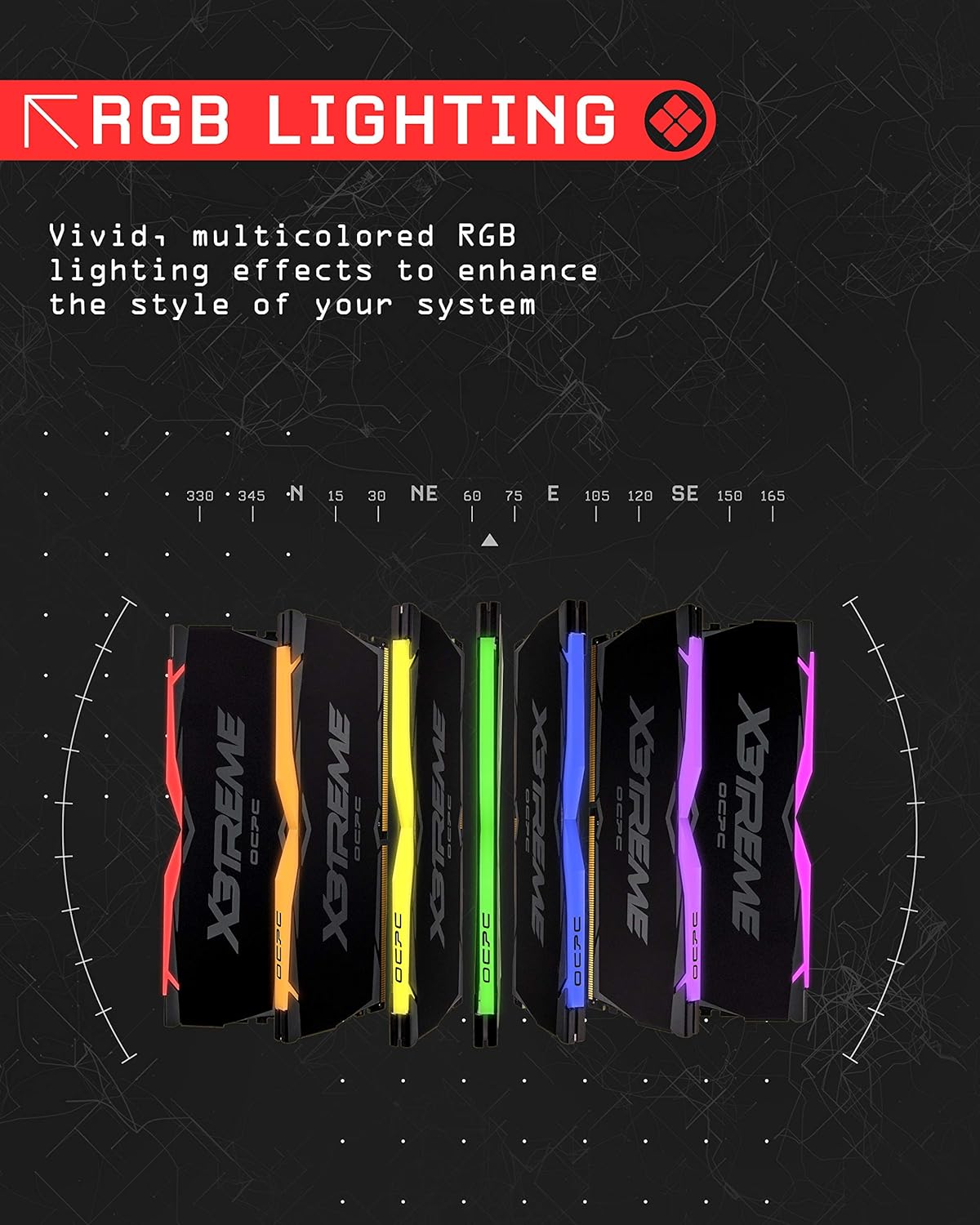 رم ویژن تک مدل OCPC X3TREME 3000 MHz DDR4 با ظرفیت 16 گیگابایت (2 رم 8 گیگابایتی)