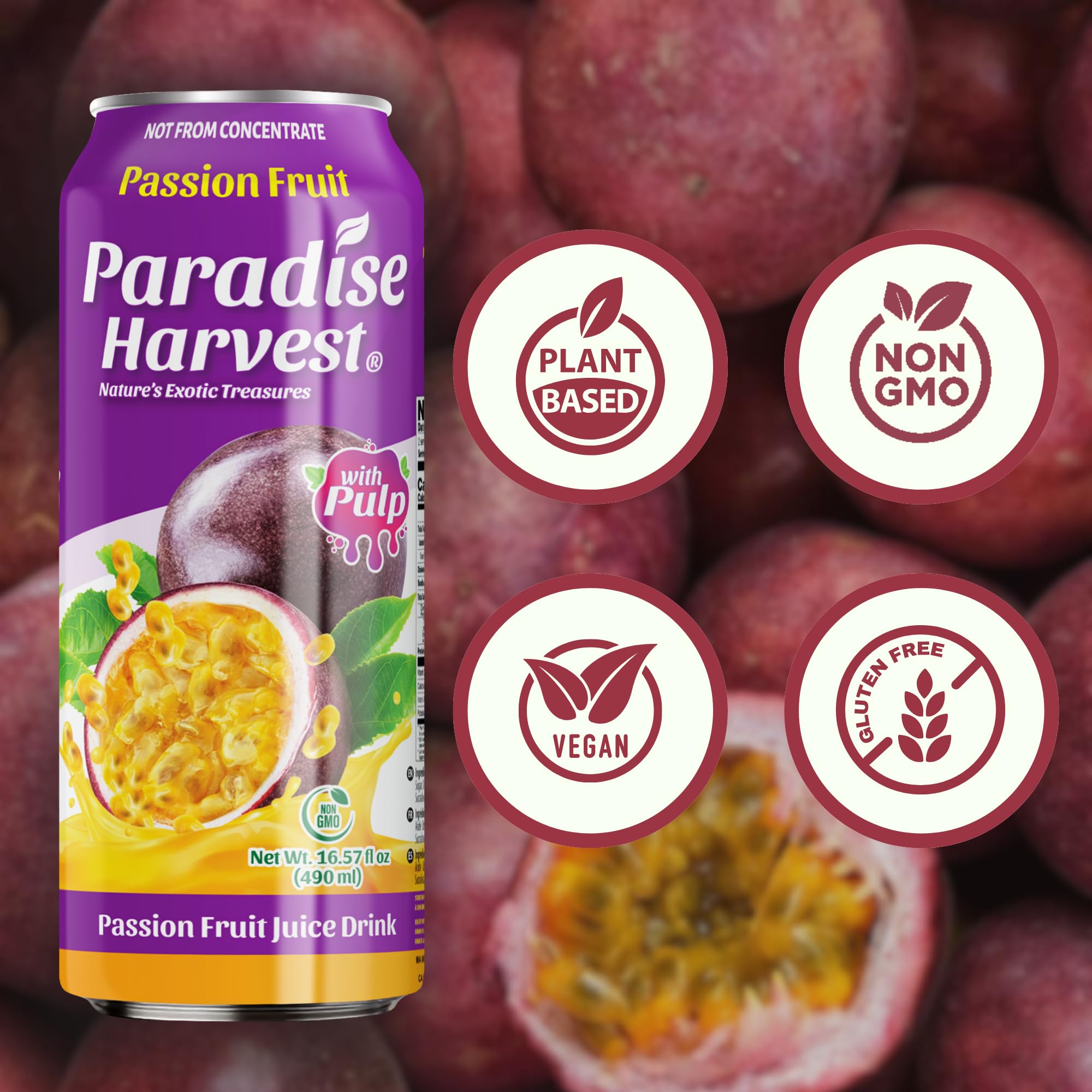 Amazon.com : Paradise Harvest Passsion Fruit Juice Drink with Pulp