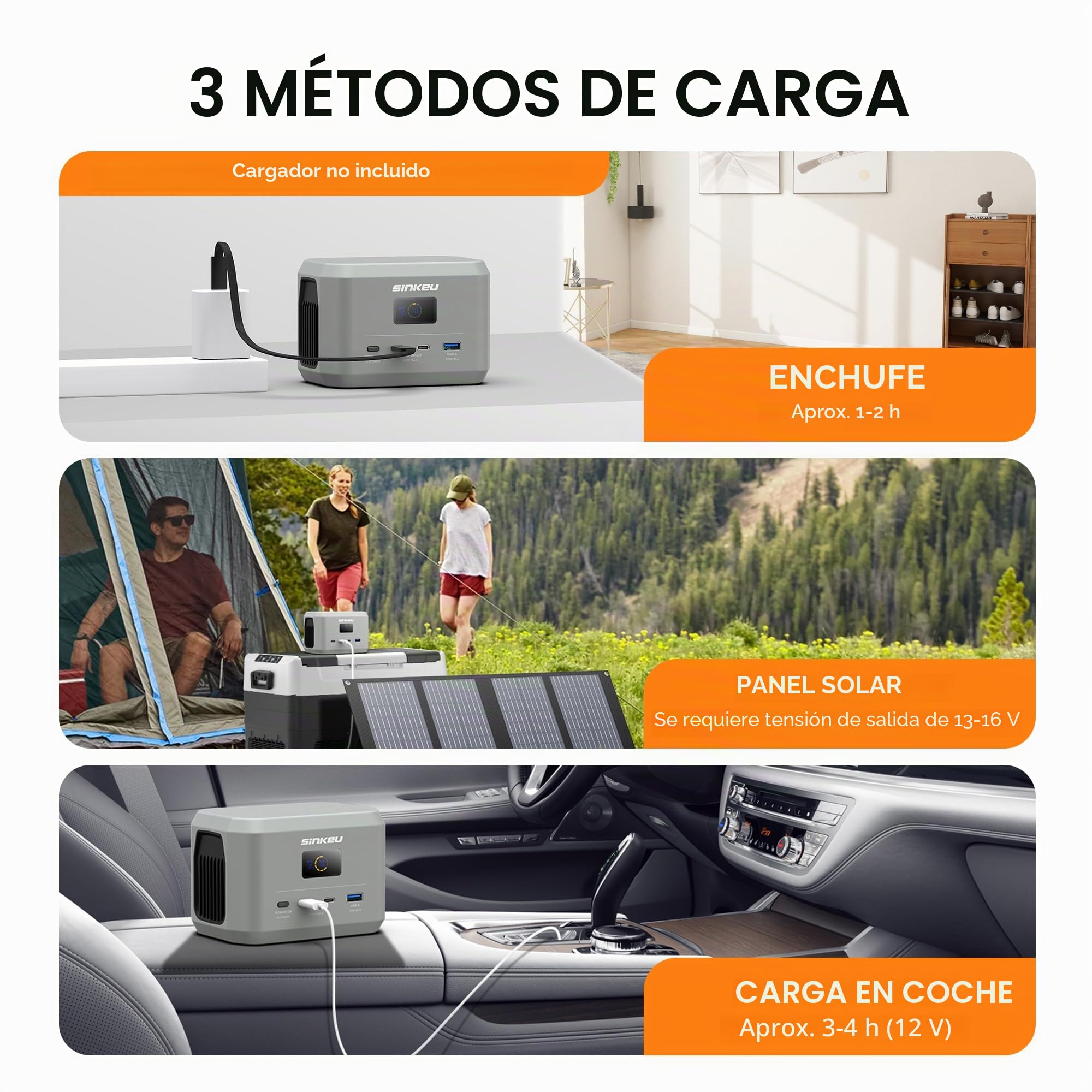 SinKeu Estación de alimentación portátil, batería LiFePO4 de 96 Wh, USB-C 100 W de entrada/salida | 3 puertos, batería de carga rápida para viajes, alimentación de emergencia