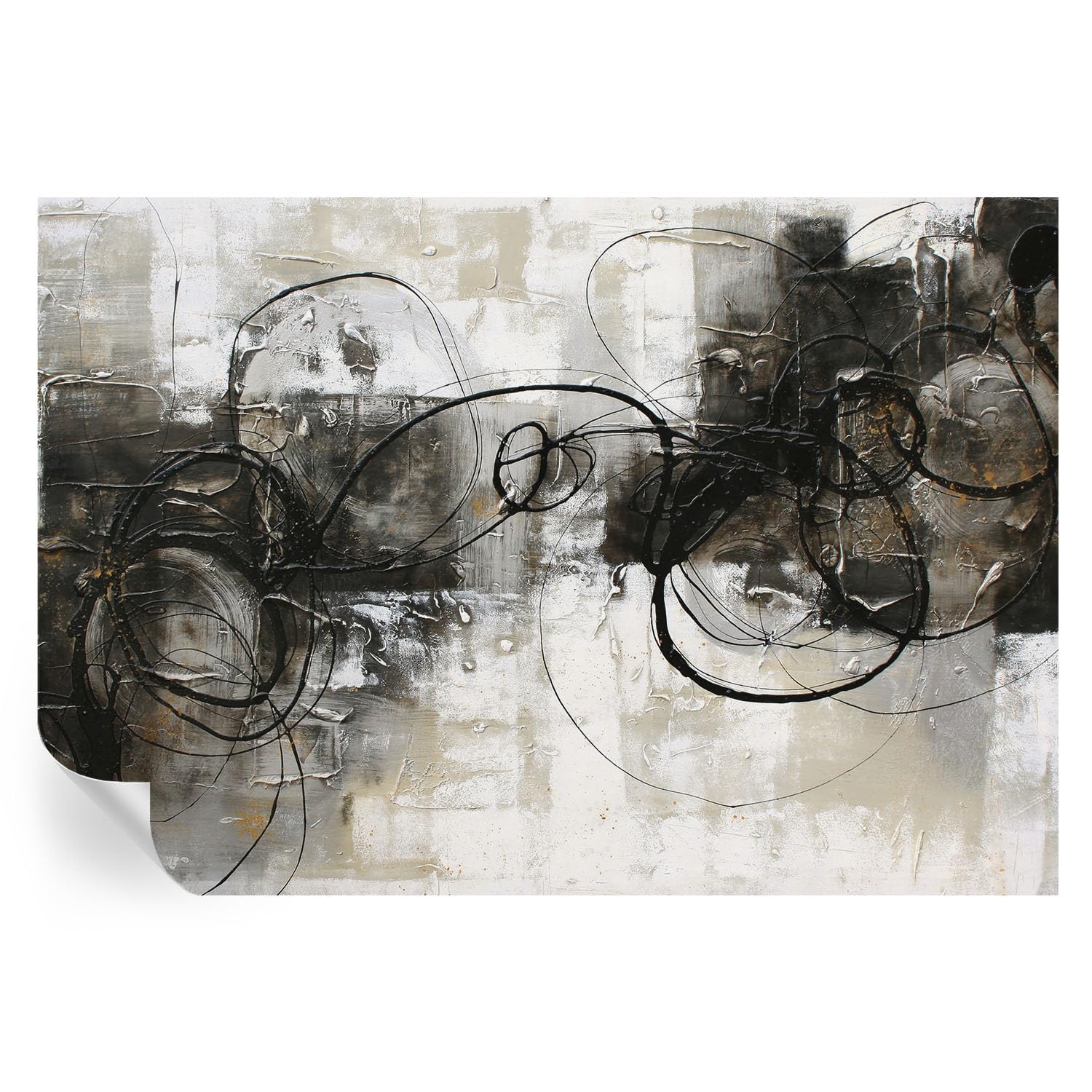 Vinilos decorativos de vórtice abstracto para transformar la pared de tu salón moderno 152x104cm