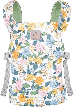 GAGAKU Baby Carrier for Dolls Reborn Baby Doll Carrier Kids Toy Play Baby Carrier for Stuffed Animals Babydoll Accessories for Toddlers - Green - Flowers Plumeria