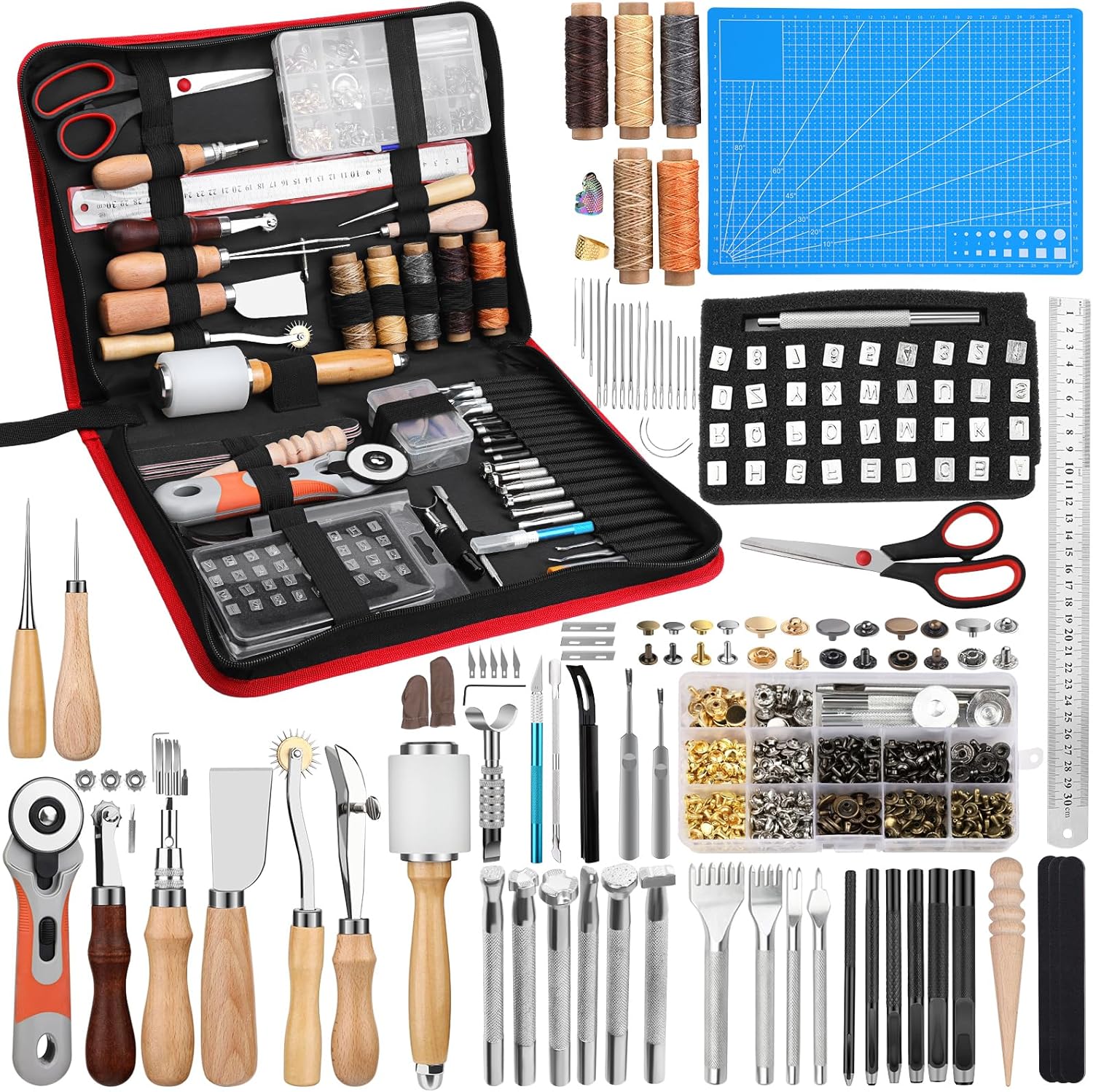 Kit De Couture En Cuir De 18 Pièces, Outils Pratiques Pour L