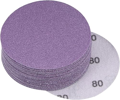 Miniatura 10 de uxcell 20 discos de lijado morados de 3 pulgadas, 2000 granos, gancho y bucle, papel de arena profesional de óxido de aluminio, pulido en seco y