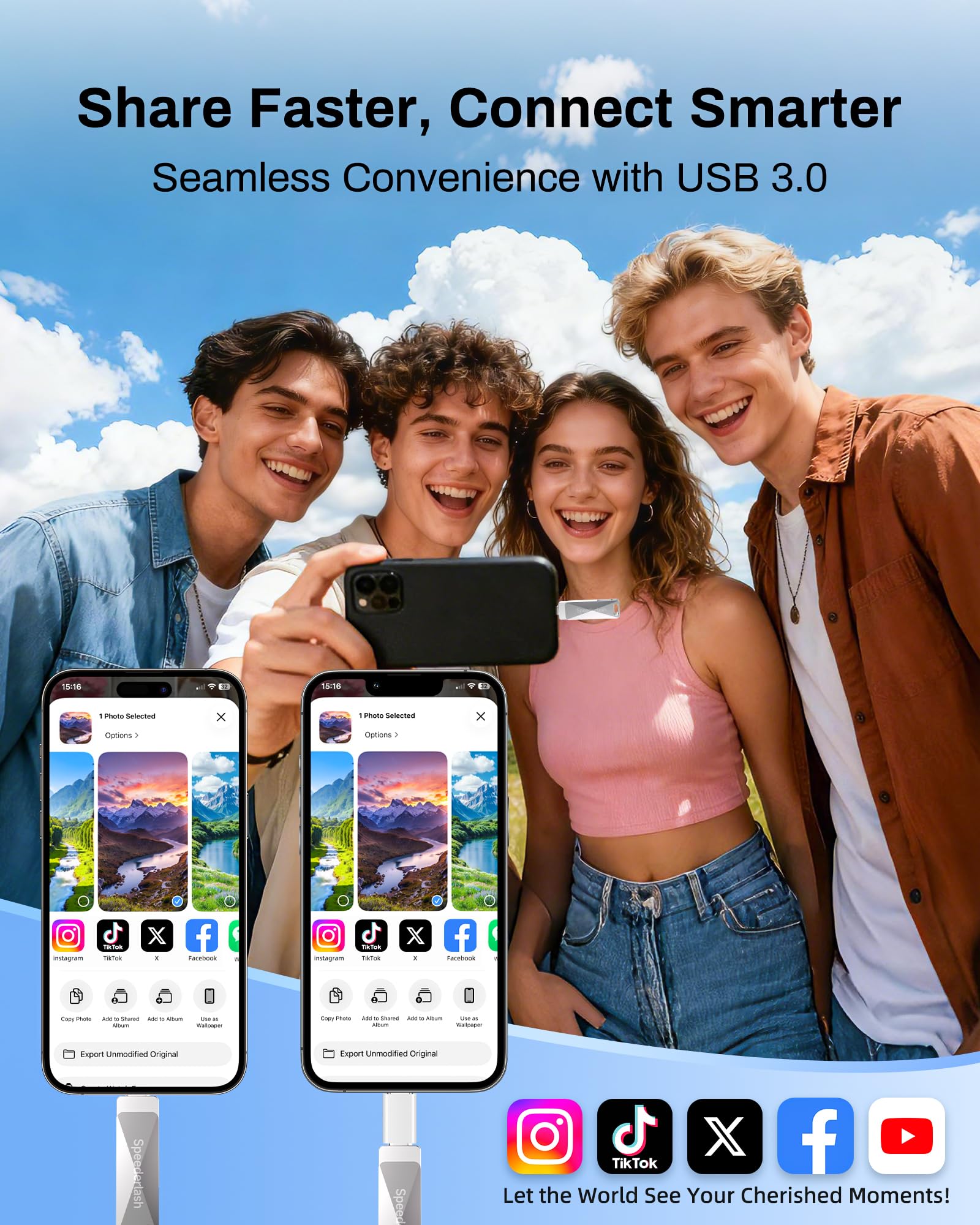 Speederlash Unidad de salto USB 3.0 tipo C dual de 128 GB