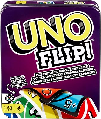 Uno Jeu De Cartes, avec 112 Cartes dans Une Boîte Métallique Robuste, avec De Nouvelles Cartes Action Étonnantes, Jouet Adultes, Enfant, Adolescent, A Partir De 7 Ans, GDG37