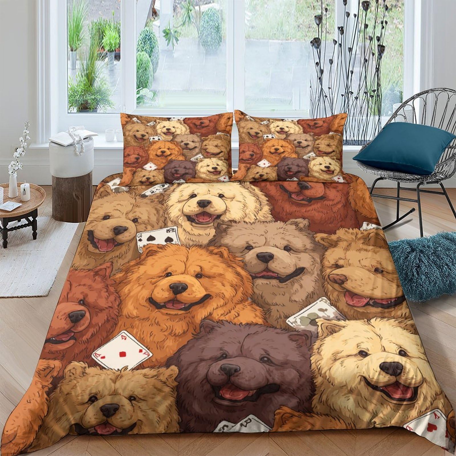Ctjqhvkz Style-2 3D Printed Cute Dog Pattern Fitted Sheet Microfiber Soft Breathable Puppy Bed Cover For Bedroom Guestroom Decor Single（135X200cm）