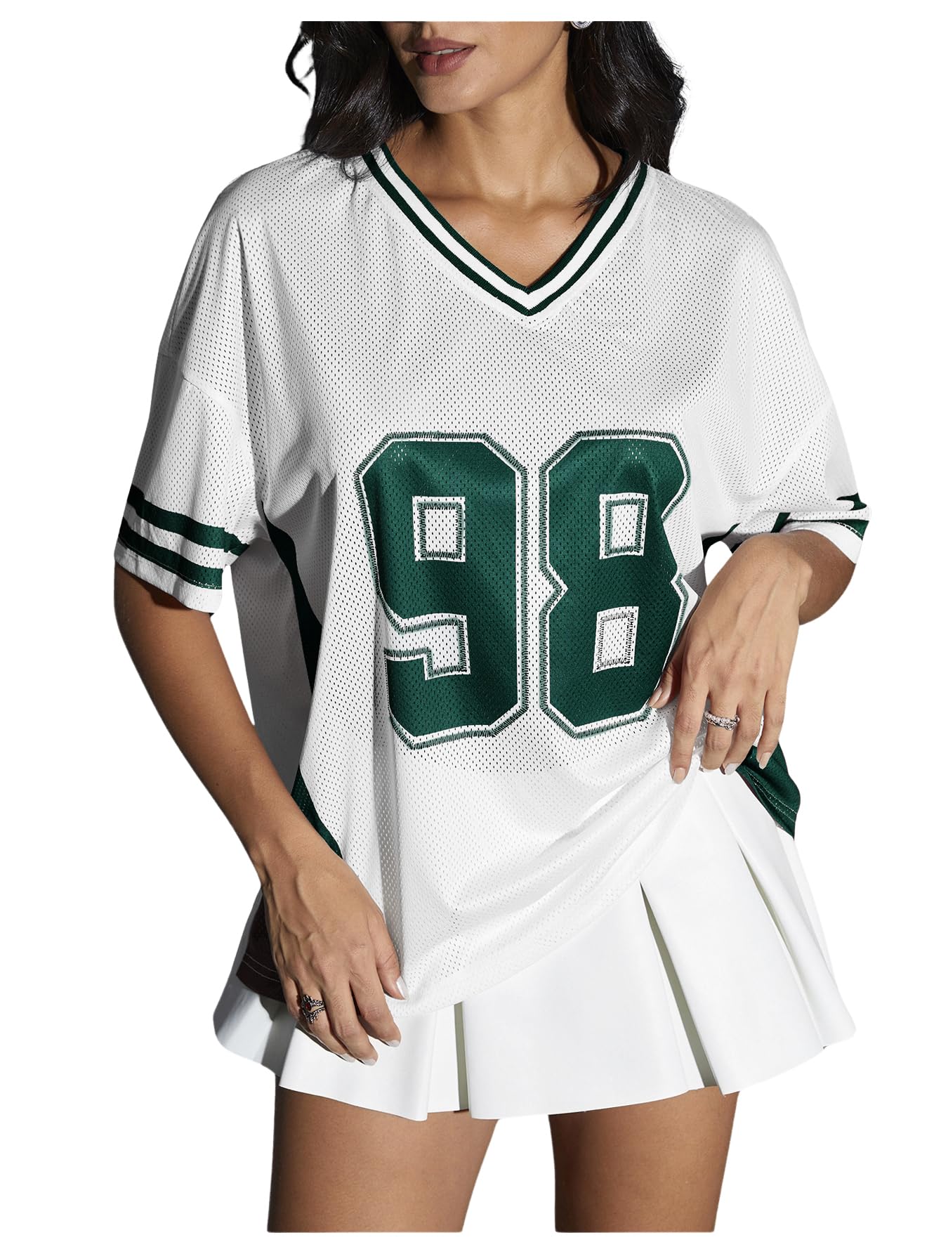 Amazon.com: Verdusa Women's Jersey Shirts Y2k Tops Baggy Shirts