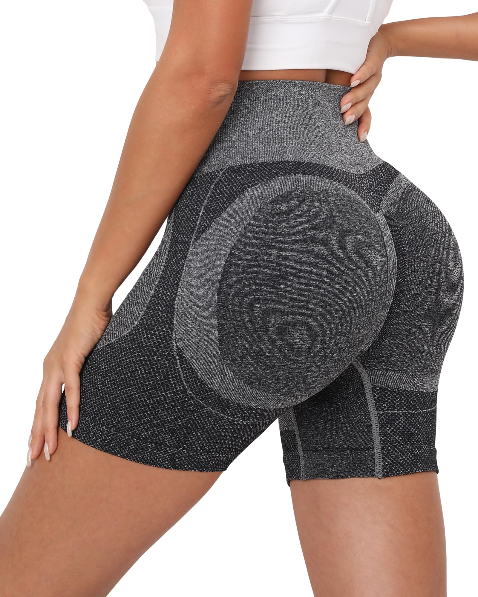 ZLLW Scrunch Butt Lifting Workout Shorts for Women, Seamless High Waisted Contour Gym Yoga Biker Shorts