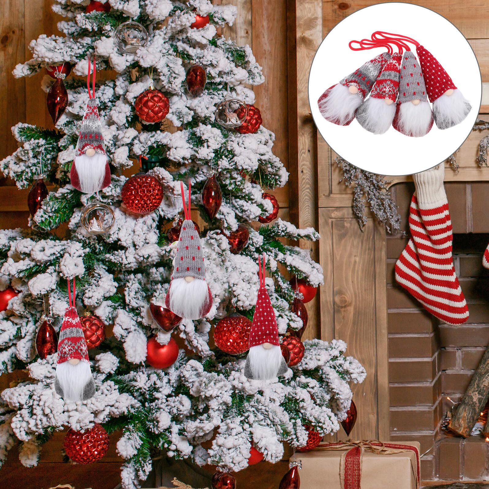 8 Stück Teiliges Weihnachtszwerg Anhänger aus Leichtem Plüsch Skandinavische GNOME Deko für Weihnachtsbaum Langlebige Tragbare Christbaumschmuck für Festliche Weihnachtsdekoration