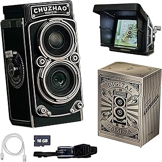 Digital Retro Mini Camera with 16GB Card, 12MP Autofocus, 1080P FHD Small Video Recording Camera, Suitable for Beginners/Teens/Adults/Kids. (with English Instructions)