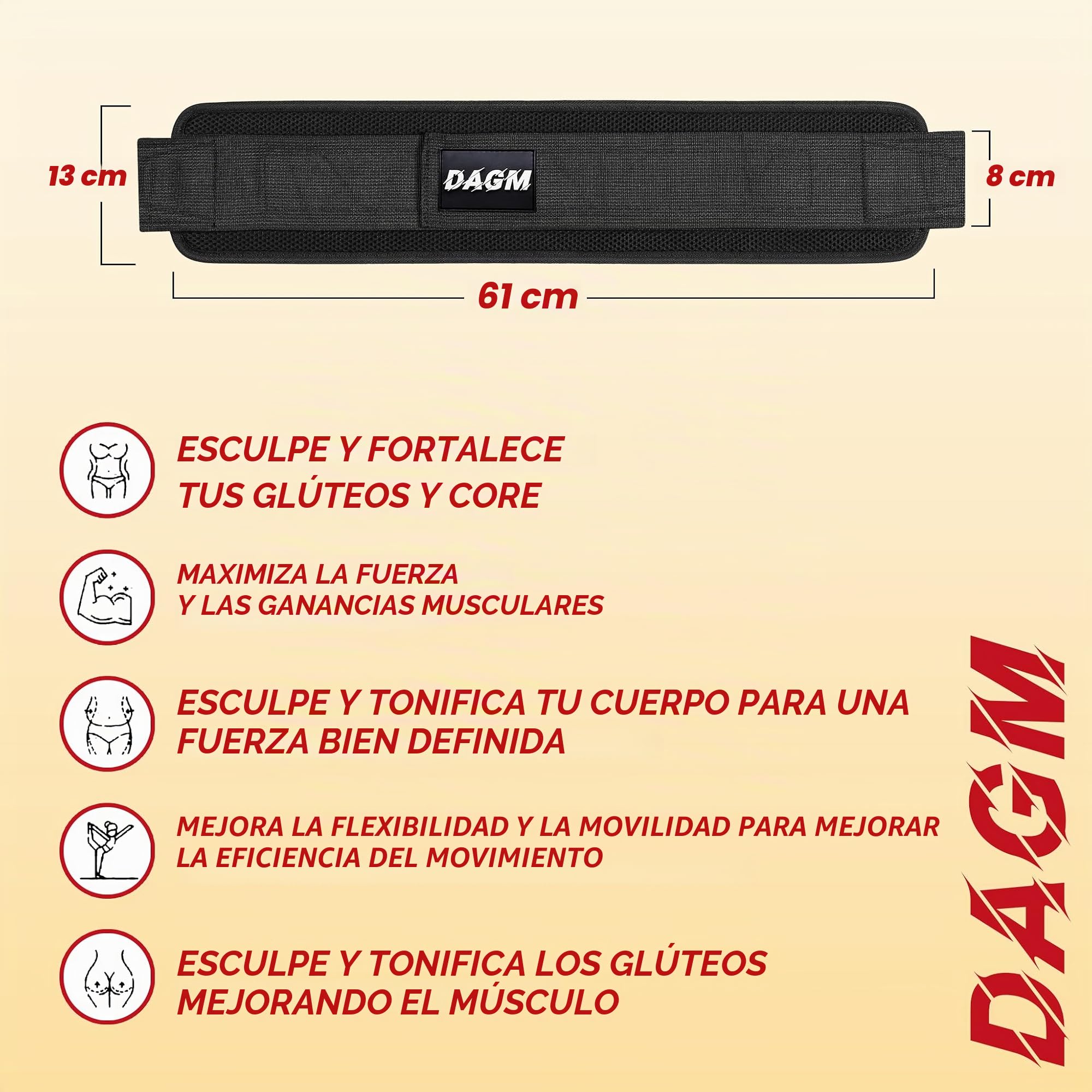 DAGM Cinturón de empuje de cadera, entrenamiento seguro de glúteos con acolchado extra antideslizante que protege tus caderas, ideal para el gimnasio y los entrenamientos