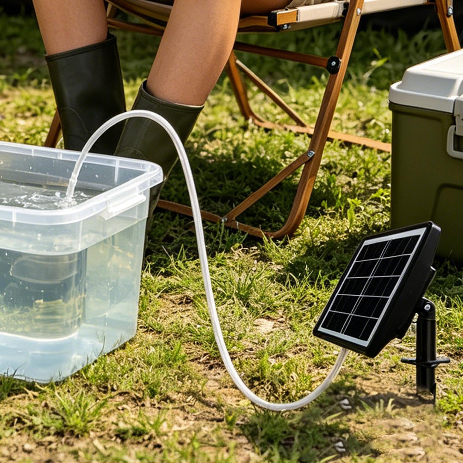 Aeratore Ad Energia Solare Per Laghetto Con Batteria Da 2000 mAh E | Pompa D'Aria Solare Adatto ad acquario, , giardino, cortile e pesca all'aperto