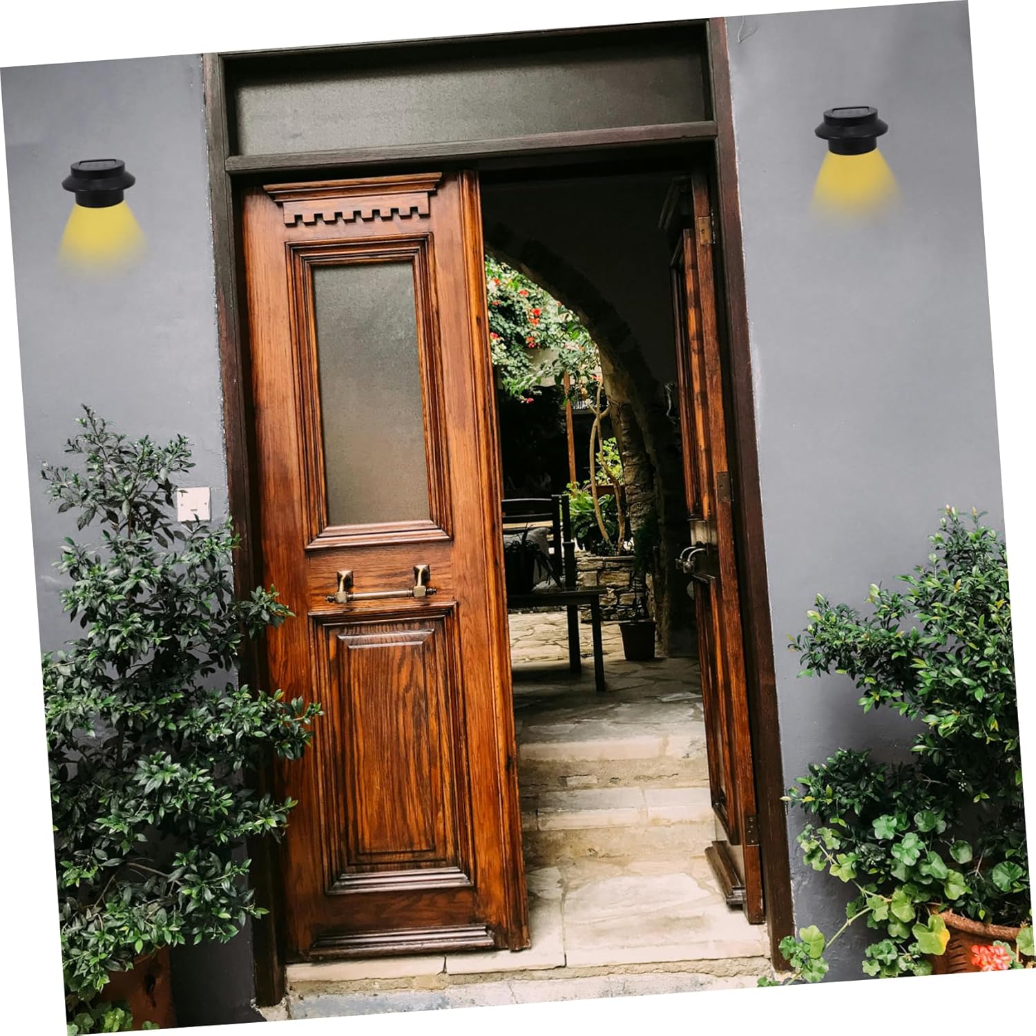 Homoyoyo 6pcs Solar Fence Lamp LED Under Light for Outdoor Use Waterproof Garden Lighting Energy Efficient Solar Lights Easy Installation for Patios and Yard