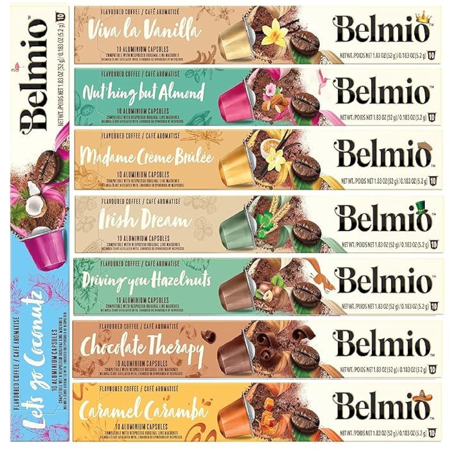 Belmio Exotic Variety Pack (Exotic Flavours Pack of 8)