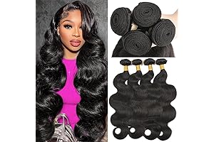 Borchan 4 Bundles Human Hair Brazilian Weave Hair Deals