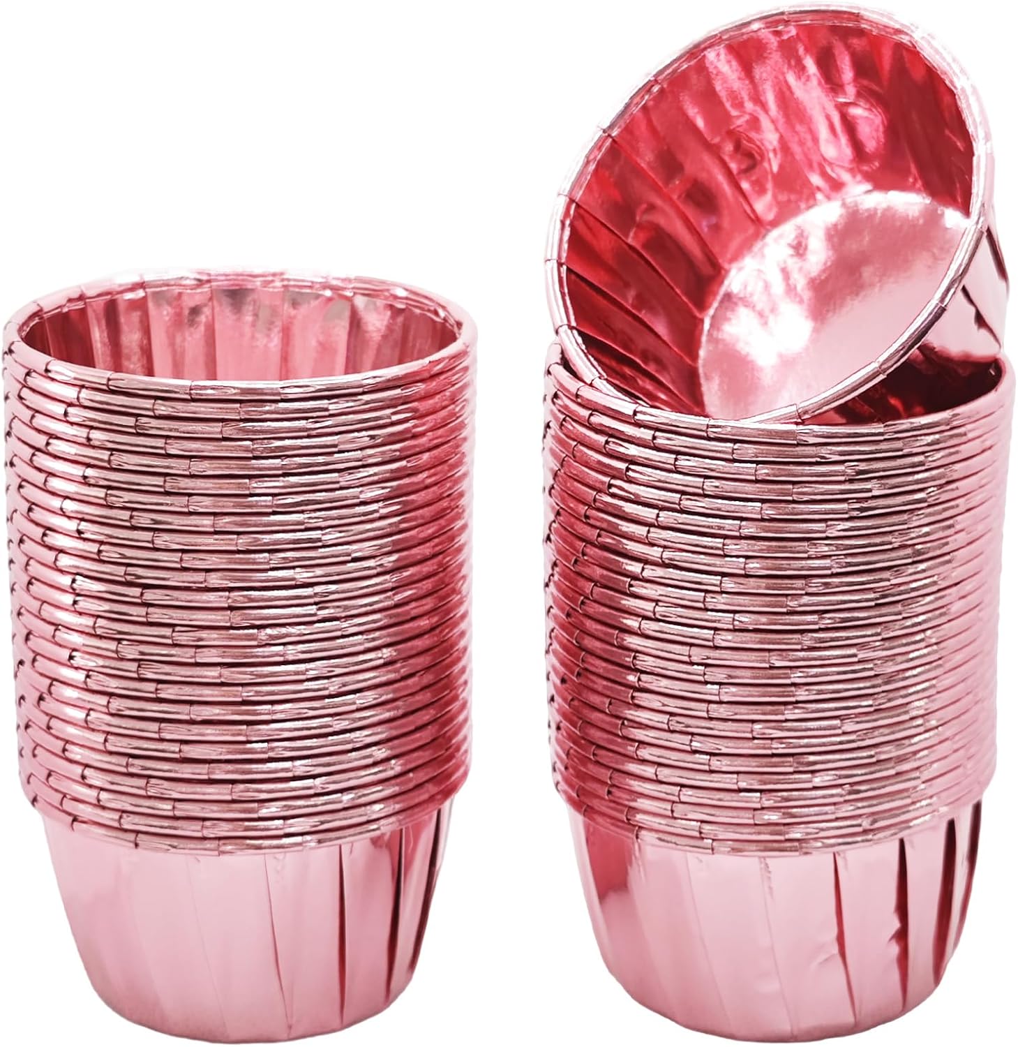 pson 50Pcs 3.5 Oz Cupcake Baking Cups, Disposable Aluminum Metallic Foil Muffin Liners for Baking, Party, Wedding, Holiday(Gold)