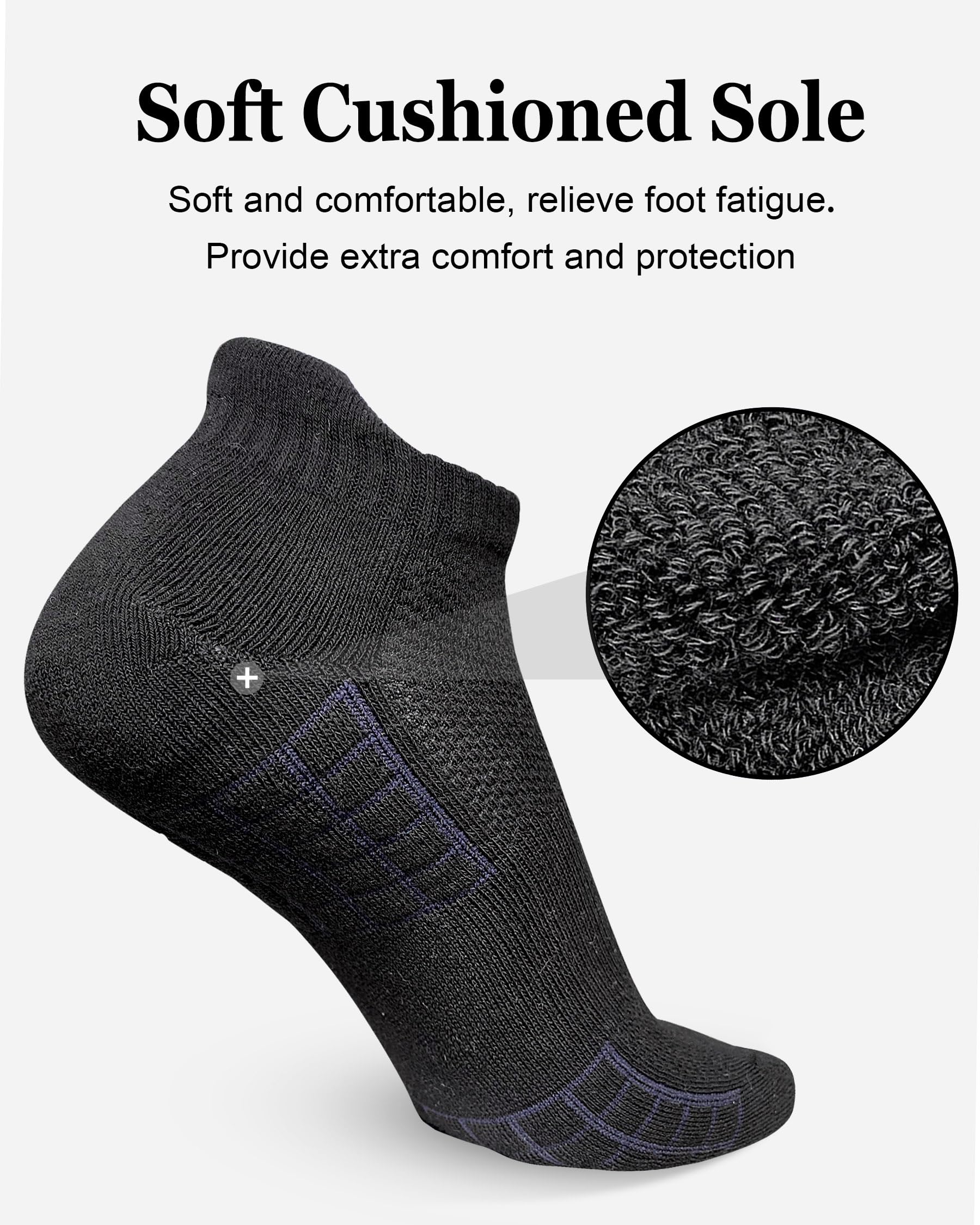 Sportliche Damen-Laufsocken, Anti-Blasen, Baumwolle, gepolstert, feuchtigkeitsableitend, 5 Paar