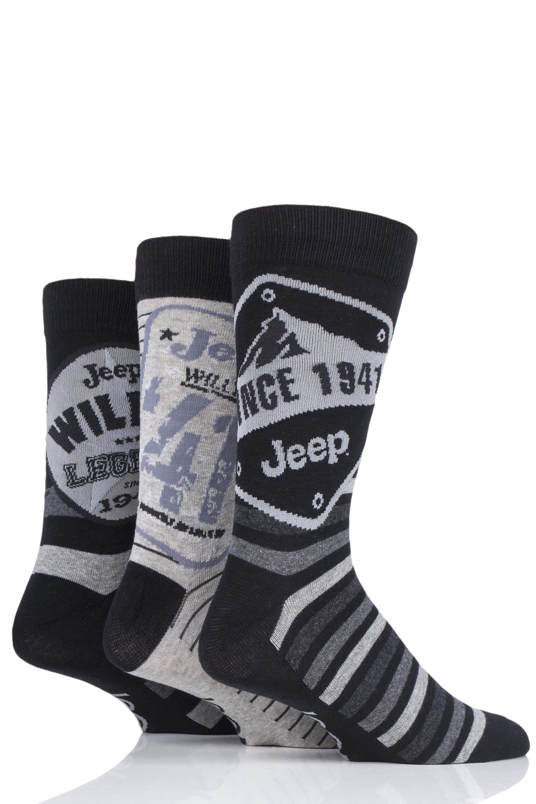 JeepMens Logo Gift Box Socks Pack of 3