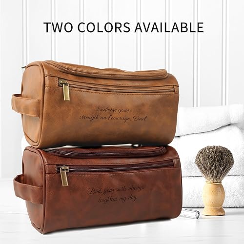 Miniatura 7 de Easycosy Neceser personalizado para hombres, grabado con nombre e iniciales, bolsa de aseo de piel sintética para hombre, artículos esenciales de