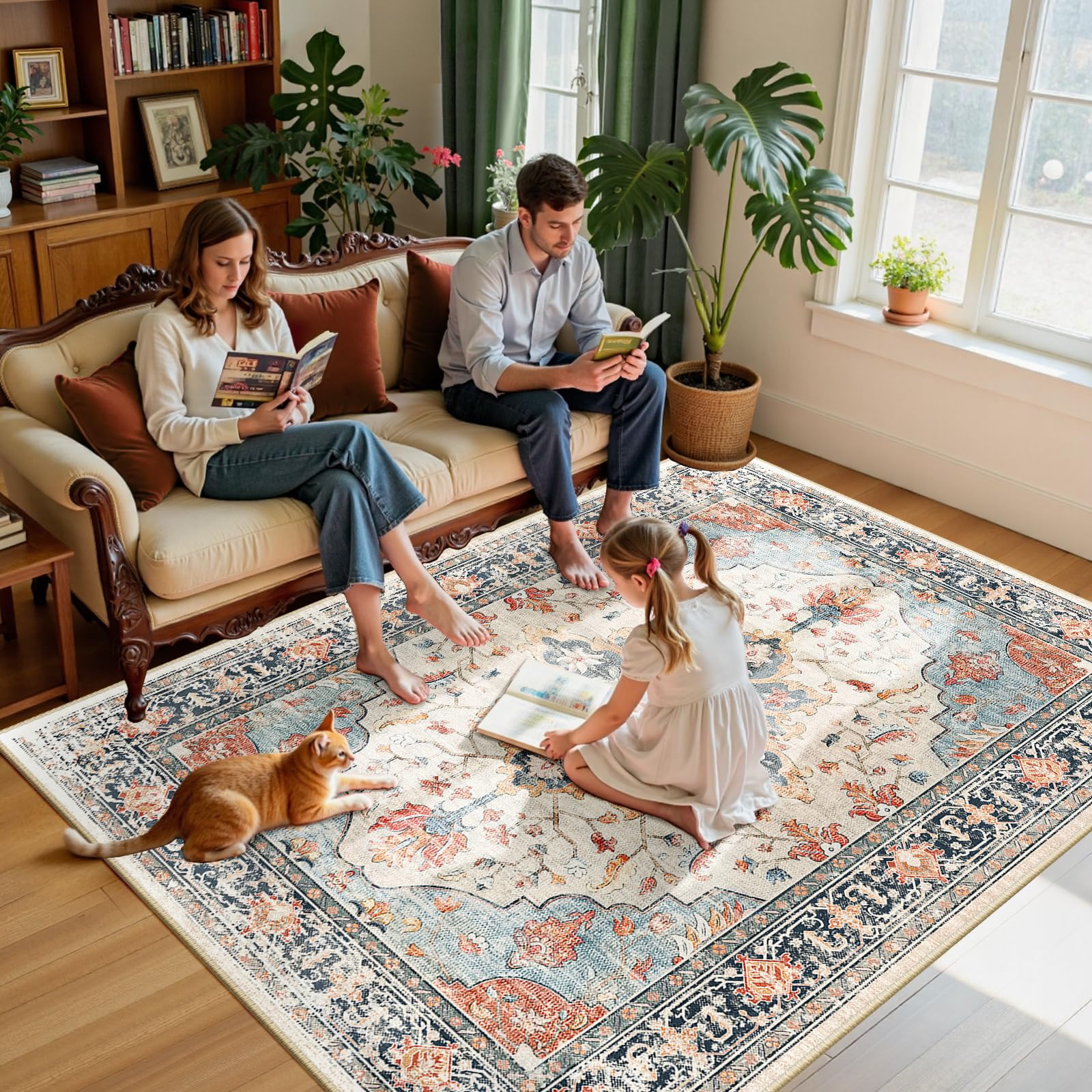 Amazon.com: RELEANY Area Rugs 6'x9' Washable Non-Slip, Floral